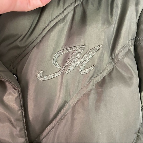Vintage Y2K Makaveli Puffer Jacket Womens Size Medium Down Hooded Green Puffy - Picture 4 of 14
